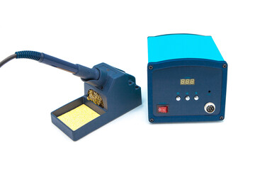Heat adjustable soldering iron. Induction soldering station, heating control regulator and...