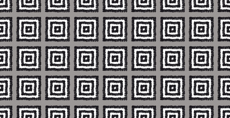 Geometrisches nahtloses Muster Quadrate schwarz weiß grau für Teppiche, Tapete, Interieur, handgezeichnet, Kritzeleien, Hintergründe