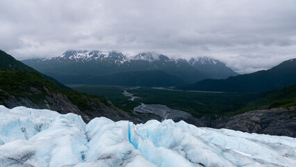 Beautiful view of a Matanuska Glacier in Anchorage, Alaska