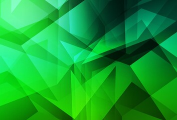 Obraz premium Dark Green vector shining triangular layout.
