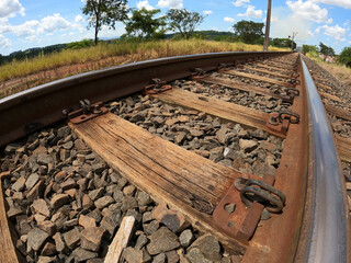 railroad tracks in the countryside