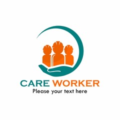 Care worker logo template illustration