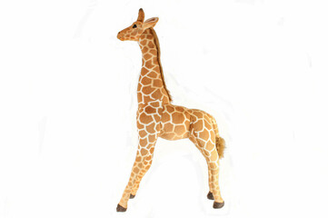 Obraz premium plush toy giraffe white background baby children