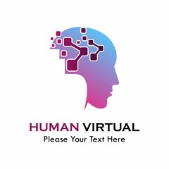Human virtual logo template illustration