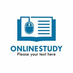 Online study logo template illustration