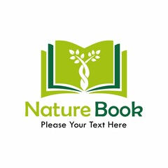 Book with tree logo template illustration