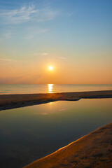 Amazing Sunrise on the Adriatic sea,  Rimini, Italy.