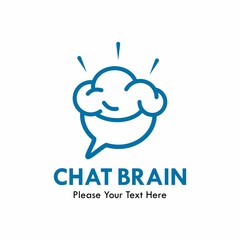 Chat brain logo template illustration