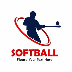 Softball design logo template illustration