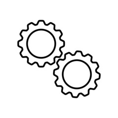 Gear Settings thin line symbol, cogwheel Icon. Innovation logo. Illustration
