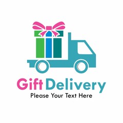 Gift delivery logo template illustration