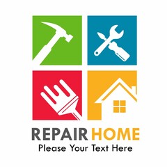 Repair home logo template illustration