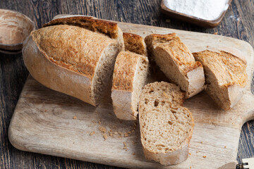 fresh delicious bread made from flour and other natural products