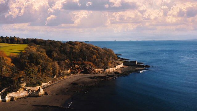 Aerial shot of a landscape Kirkcaldy, Scotland