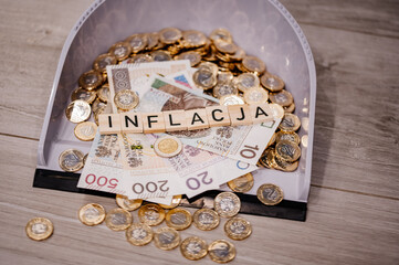 Inflacja banknoty i szufelka