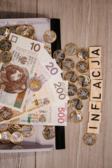 Inflacja banknoty i szufelka