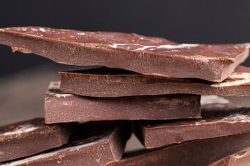 chocolate is broken into a large number of pieces
