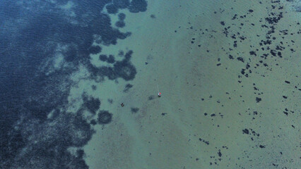 Aerial view of a river in Denmark