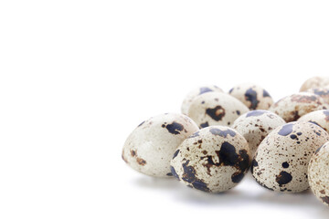 Quail eggs isolated. Big collection of quail eggs isolated on white background