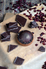 chocolate cake with an airy sponge cake and chocolate filling