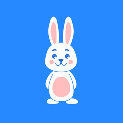 Easter bunny cute vector character design. Isolated cartoon animal vector illustration. Christian holiday design. For greeting cards, textile, 