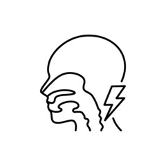 Dysphagia color line icon. Human diseases.