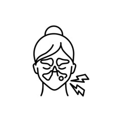 Maxillary sinus cyst color line icon. Human diseases.