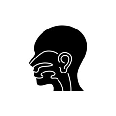 Otolaryngology color line icon. Human diseases.