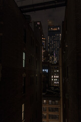 Chelsea back alley vista at night, Manhattan, New York