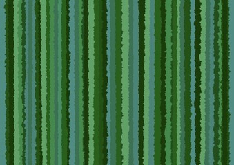 Green striped background with blur, gradient and grunge texture. Striped texture. Space for creative ideas and graphic design. Vintage background from colored lines. Watercolor texture.