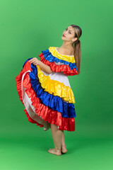 Colombian woman with cumbia costume