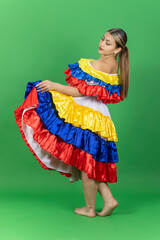 Colombian woman with cumbia costume