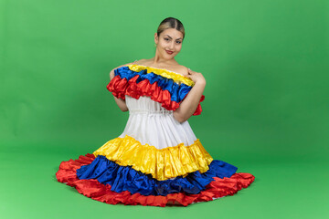 Colombian woman with cumbia costume