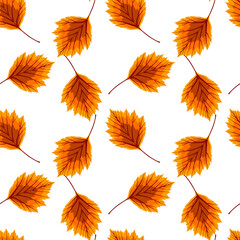 Abstract Illustration Autumn Background with Falling Autumn Leaves. Seamless pattern.