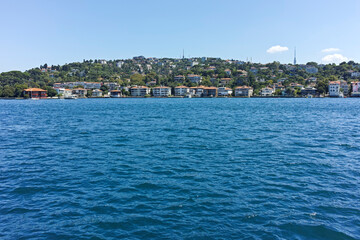 Panorama from Bosporus to city of Istanbul, Turkey