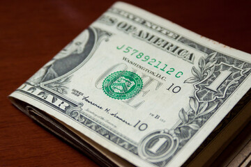 Dollar bills on the table. dollar concept. money concept.