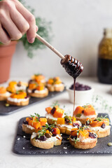 butternut squash goat cheese crostini