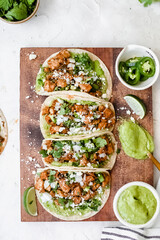 chicken tacos with green salsa