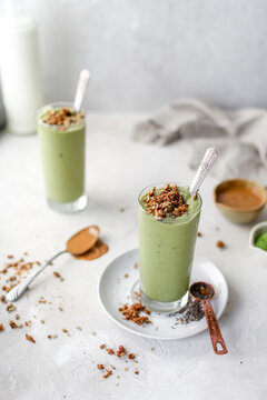 Banana Almond Butter Green Smoothie