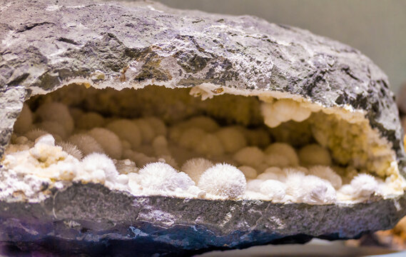 natural mineral stone (okenite with gyrolite and prehnite)