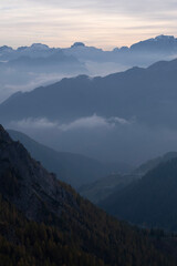 mountains in the morning