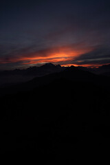 sunset over the mountains