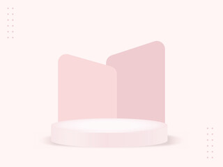 Banner podium with pastel colour template design