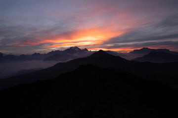 sunset over the mountains