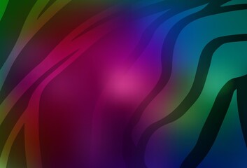 Dark Multicolor vector glossy abstract layout.