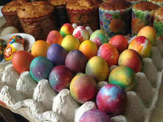 easter eggs in basket