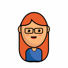 the character of a mother with brown hair and glasses, so beautiful