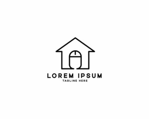 house and mouse logo design template illustration vector
