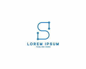 Letter S network logo design template illustration vector