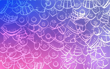 Light Purple, Pink vector pattern with delicious cookies.